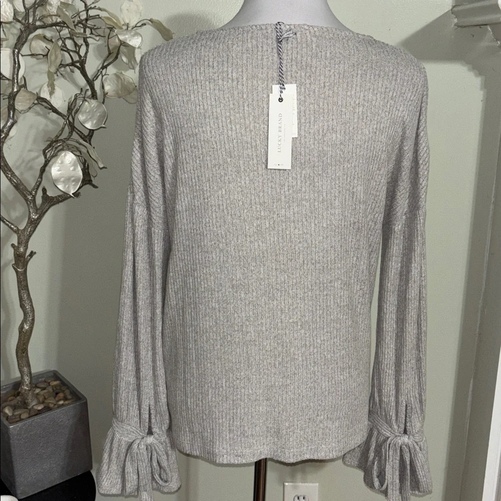 Lucky Brand Gray Ribbed Sweater